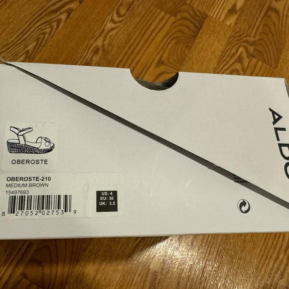 Big Girls ALDO Oberoste Sandal Wedges in Jute Tan Brown - Picture 7 of 7